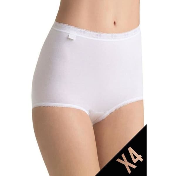 BRIEFS varumärke SLOGGI BASIC + MAXI (3 BRIEFS + 1 GRATIS) färg VIT