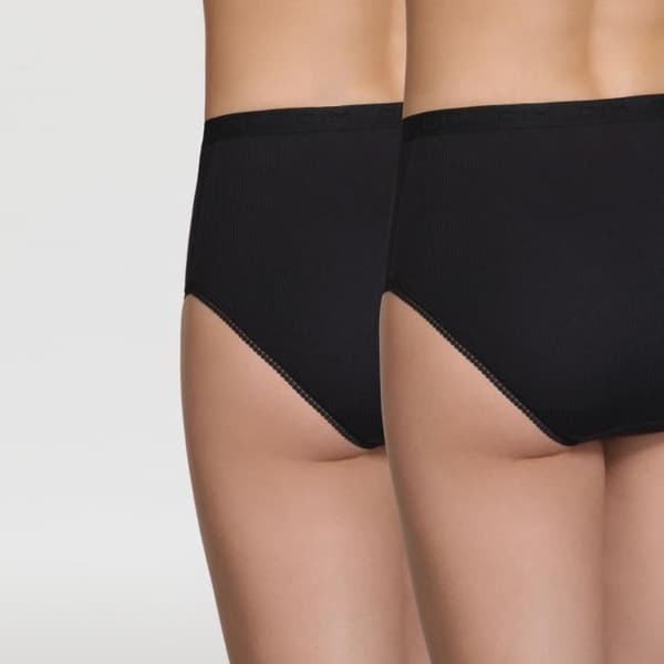 DIM förpackning med 2 Maxi Pure Cotton-trosor Svarta kvinnor