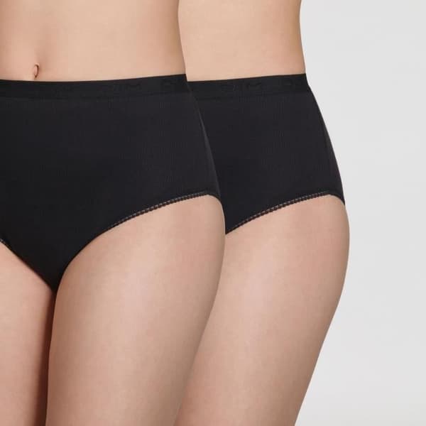 DIM förpackning med 2 Maxi Pure Cotton-trosor Svarta kvinnor