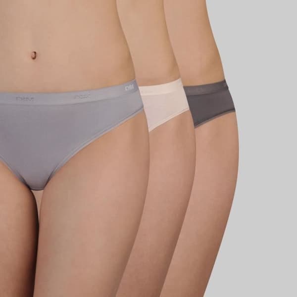 DIM Slip Les Pockets Ecodim X3 Taupe/Rosa/Grå
