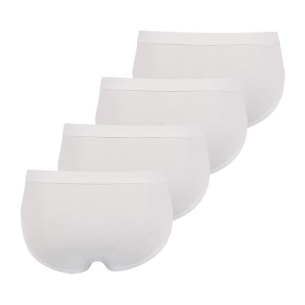 Höga öppna trosor - ATHENA - 4-pack - Ekologisk bomull - Vit - Oeko-Tex Standard 100