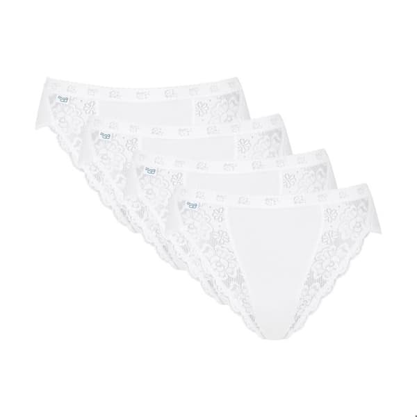 SLIP - SLOGGI - CHIC TAI - 3 SLIPS + 1 GRATIS - FÄRG VIT - HÖG SKÄRNING