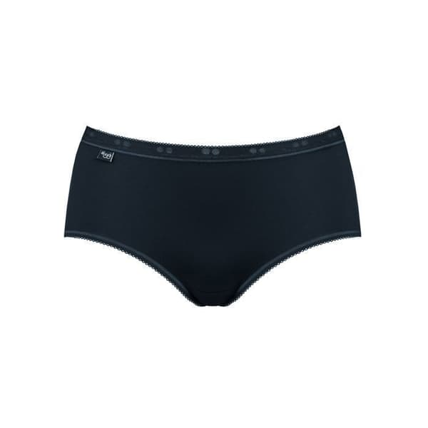 SLIP - SLOGGI - BASIC + MIDI - 95% COTTON - SVART - PACK 3 + 1 GRATIS