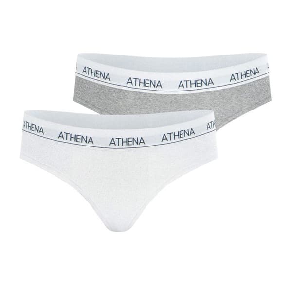 ATHENA 2-pack trosa för flickor Ultra Mjuk Bomull Vit-Grå Melange