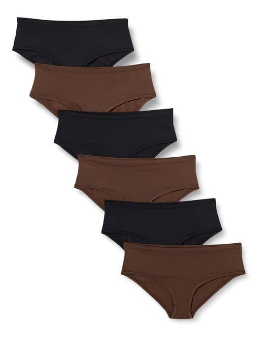 Culotte - slip Essentials - AEBEMF08M5 Djupt Brun - Amazon Culotte Hipster (Stora Storlekar Tillgängliga) Kvinna, 6-pack