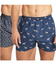 Jockey 2-pack Woven Boxer Shorts Navy pattern
