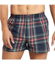Jockey USA Originals Woven Boxer Shorts Navy Checked