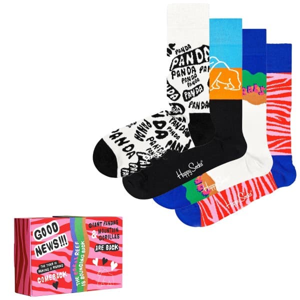 Happy socks Sukat 4 pakkaus WWF Gift Box
