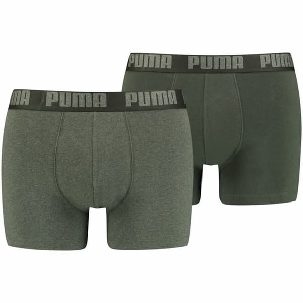 Boxershorts til mænd Puma Basic 2 Dele Mørk grøn - S