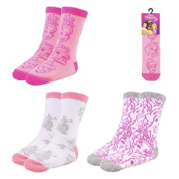 Sokker Princesses Disney 3 par Flerfarget - 23-26