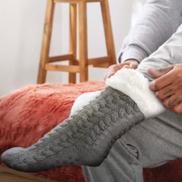 Orange Donkey Cozy Slipper Socks - Halkfria sockor