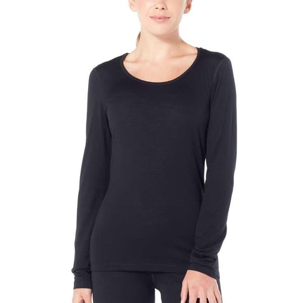 Icebreaker Baselag 200 Oasis Scoop Merino Sort S Kvinde