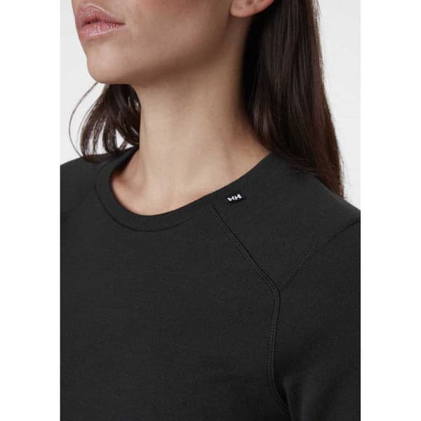 Helly Hansen Lifa Merino Midweight Crew Långärmad Baslager Svart XL Kvinna