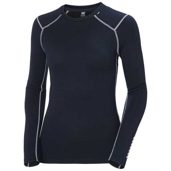 Helly Hansen Lifa Merino Midweight Crew Langærmet Baselayer Blå XL Kvinde