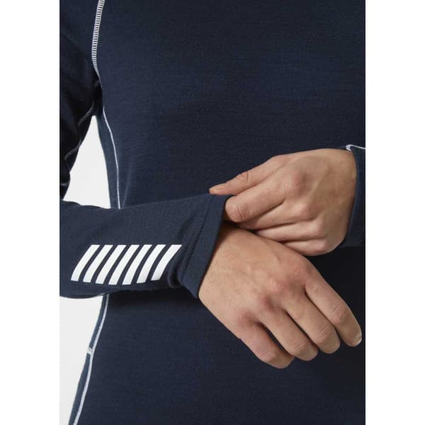 Helly Hansen Lifa Merino Midweight Crew Langærmet Baselayer Blå XL Kvinde