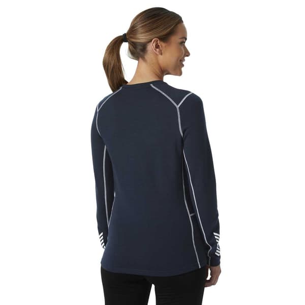 Helly Hansen Lifa Merino Midweight Crew Langærmet Baselayer Blå XL Kvinde