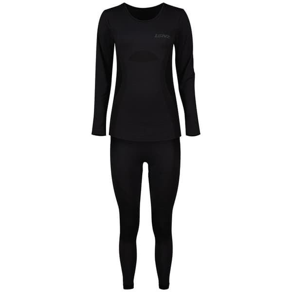 Lenz Langærmet Baselagssæt Merino Sort XL-2XL Kvinde