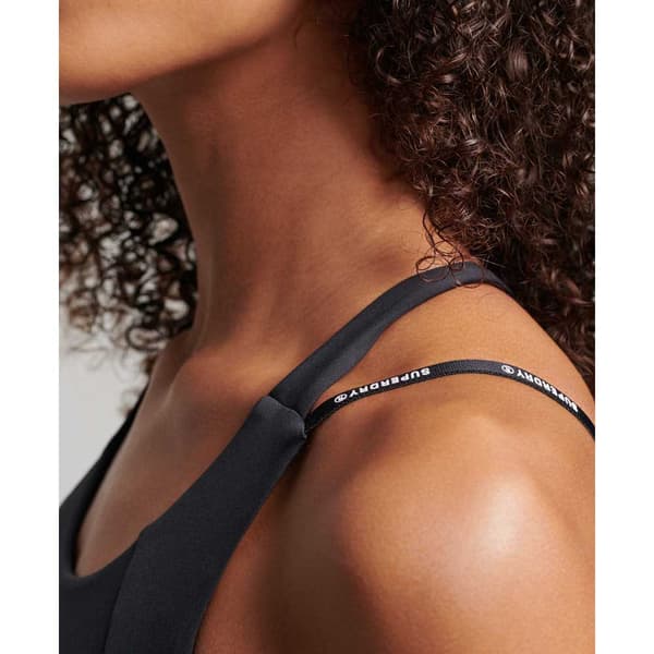 Superdry Sport-bh Train Branded Elastic Svart XS Kvinna