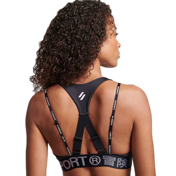Superdry Sport-bh Train Branded Elastic Svart XS Kvinna