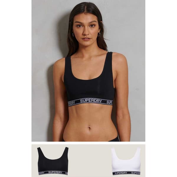 Superdry Cotton Grace Super Bh Organic 2 Enheter Vit,Svart M Kvinna