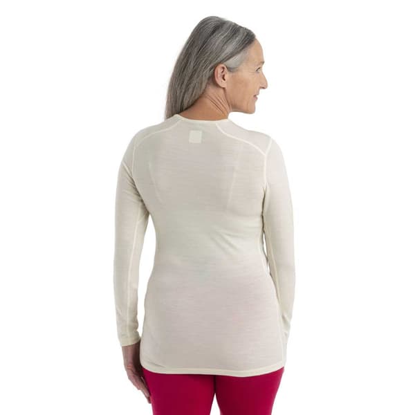 Icebreaker Långärmad Basskikt 200 Oasis Crewe Merino Beige XL Kvinna
