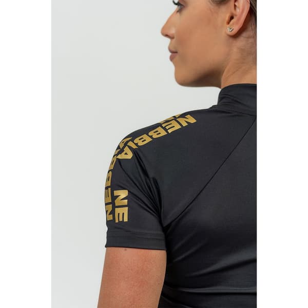 Nebbia Kompressionskjorta Compression Zipper Intense Ultimate Gold Svart S Kvinna