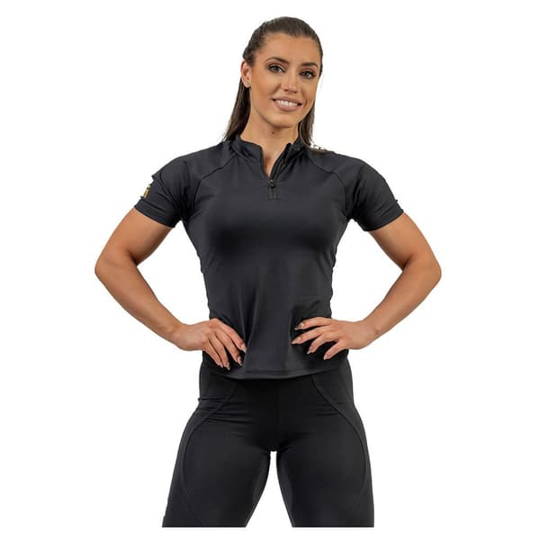 Nebbia Kompressionskjorta Compression Zipper Intense Ultimate Gold Svart S Kvinna