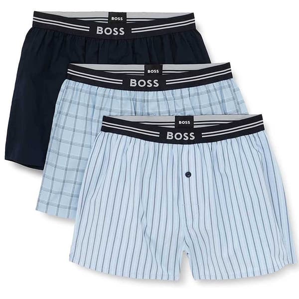Boss Bokser Woven 10245450 3 Enheder Blå M Mand