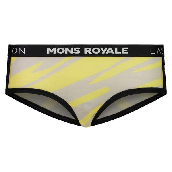 Mons Royale Trusser Sylvia Boyleg Gul,Sort XL Kvinde