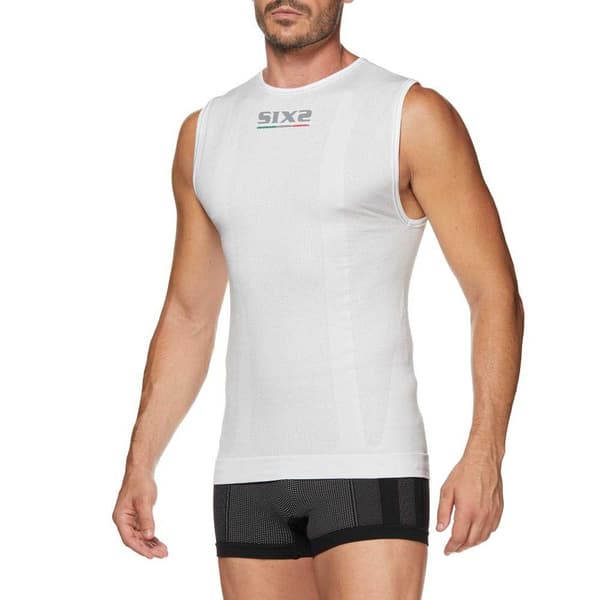 Sixs Ärmlös T-shirt Carbon Vit XS-S Man