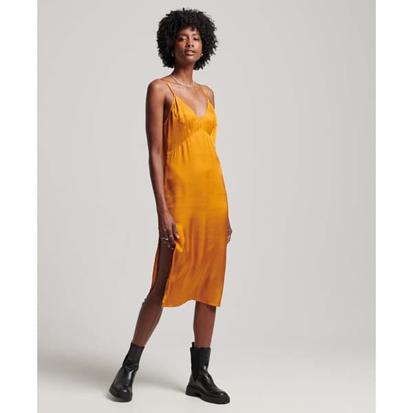Superdry Ärmlös Innerklänning Satin Cami Mini Orange M Kvinna