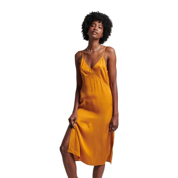 Superdry Ärmlös Innerklänning Satin Cami Mini Orange M Kvinna
