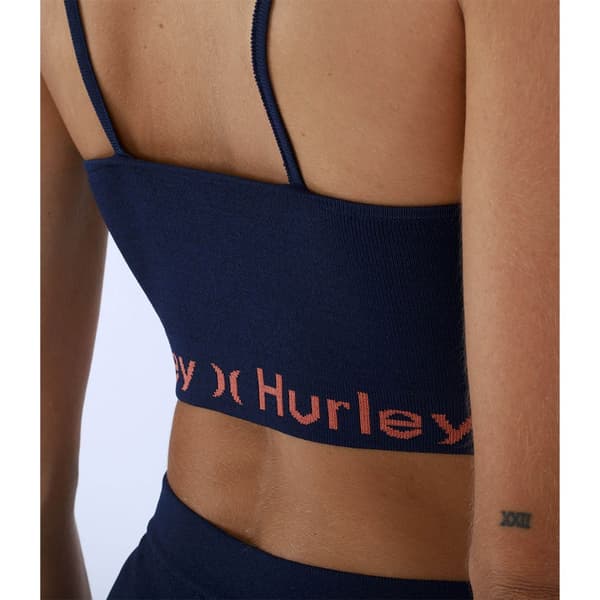 Hurley Contrast Text Sport-bh Lila S Kvinna