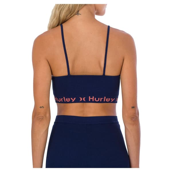 Hurley Contrast Text Sport-bh Lila S Kvinna