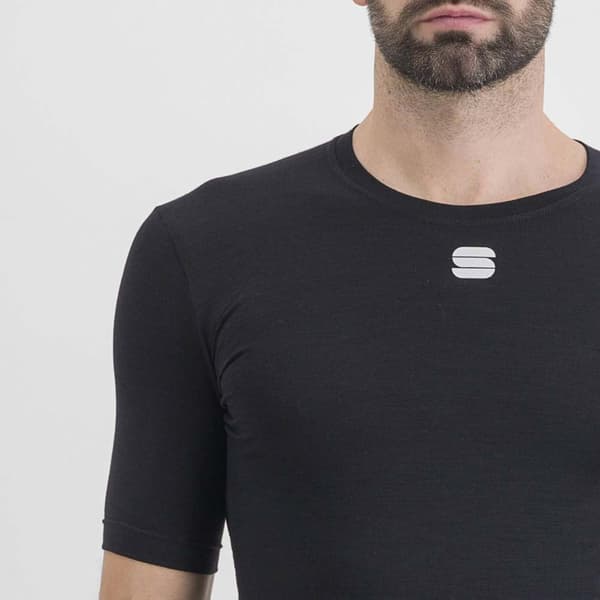 Sportful Merino Layer Kortærmet Baselayer Sort 2XL Mand