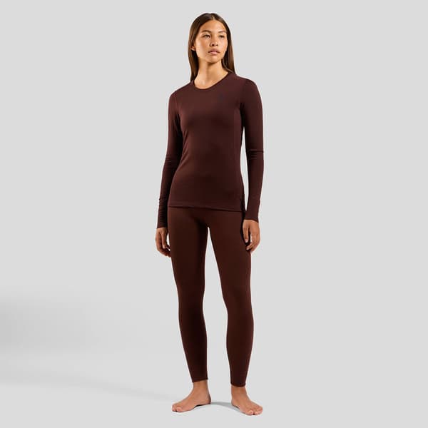Odlo Merino 200 Langærmet Baselayer Brun M Kvinde