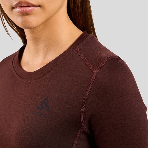 Odlo Merino 200 Langærmet Baselayer Brun M Kvinde