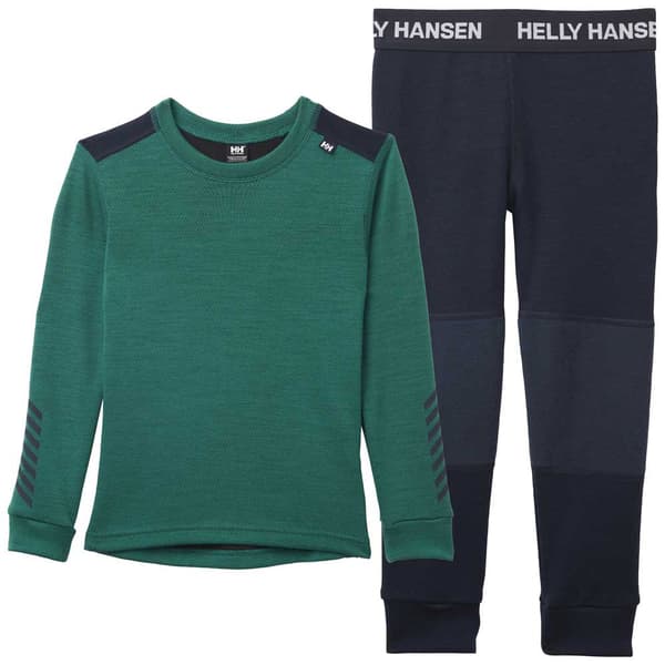 Helly Hansen Lifa Merino Set Basislagssæt Grøn 6 Years Dreng