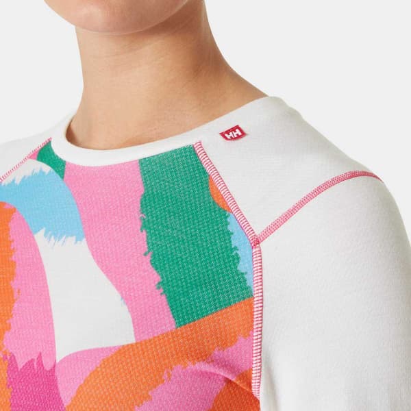 Helly Hansen Lifa Merino Midweight Gra Långärmad Baslager Vit L Kvinna