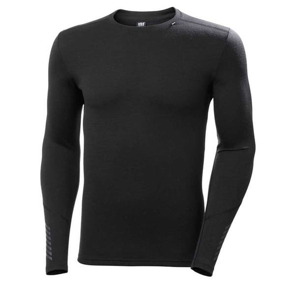 Helly Hansen Lifa Merino Midweight Crew Langærmet Baselayer Sort M Mand