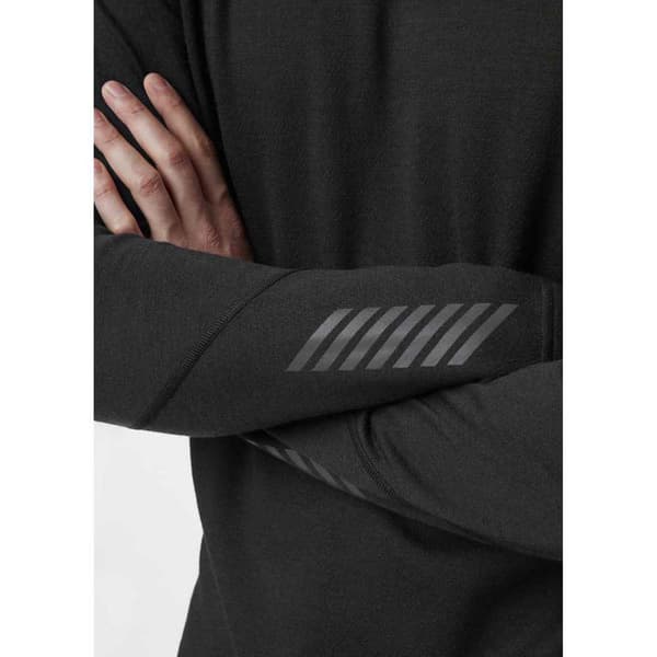 Helly Hansen Lifa Merino Midweight Crew Langærmet Baselayer Sort S Mand