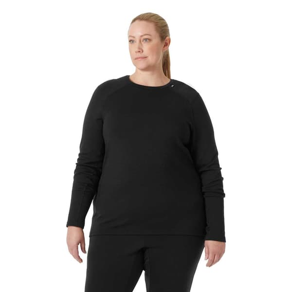 Helly Hansen Lifa Merino Midweight Plus Langærmet Baselayer Sort 3X Kvinde