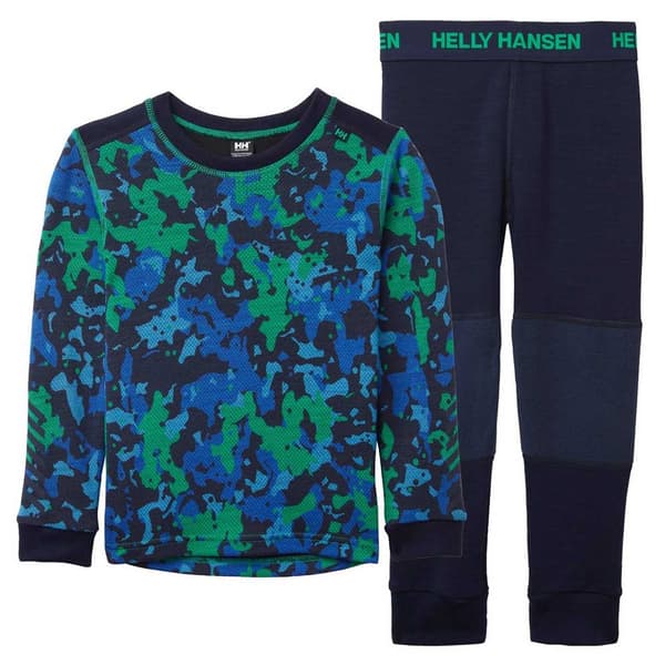 Helly Hansen Graphic Lifa Merino Peruskerroksen Sarja Vihreä,Sininen 8 Years Poika