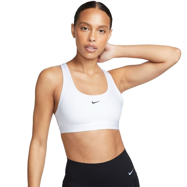 Nike Swoosh Sport-bh Med Låg Support Vit XL Kvinna