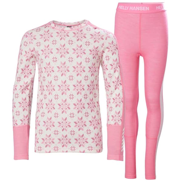 Helly Hansen Graphic Lifa Merino Youth Baslager Set Rosa 14 Years Pojke