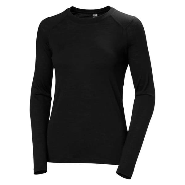 Helly Hansen Durawool Crew Langærmet Baselayer Sort XS Kvinde