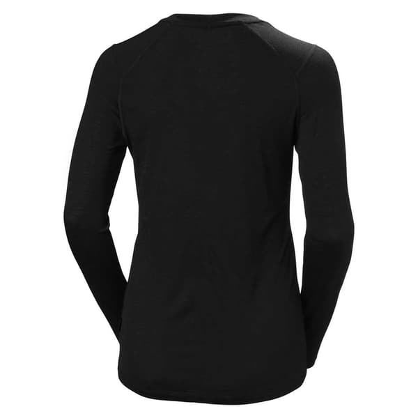 Helly Hansen Durawool Crew Langærmet Baselayer Sort XS Kvinde