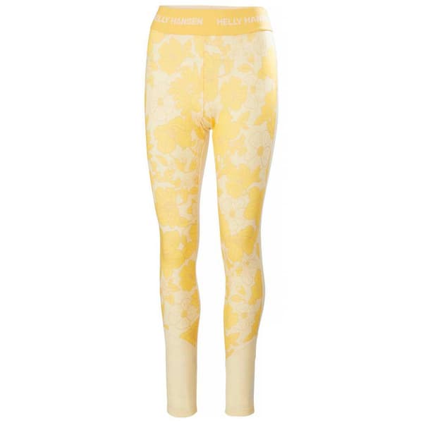 Helly Hansen Lifa Merino Midweight Gra Baselagbukser Gul L Kvinde