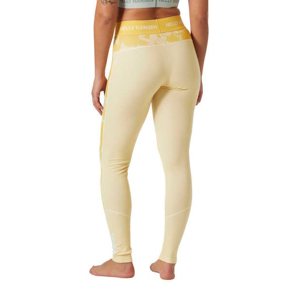 Helly Hansen Lifa Merino Midweight Gra Baselagbukser Gul L Kvinde