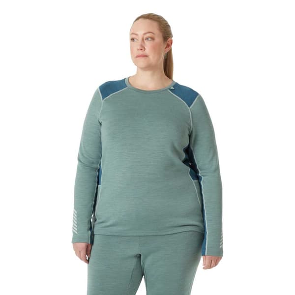 Helly Hansen Lifa Merino Midweight Plus Långärmad Baslager Grönt 3X Kvinna
